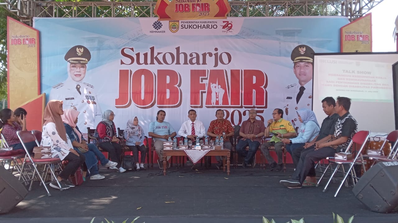 Talkshow Sukoharjo Job Fair 2025 di Gedung Pusat Promosi Potensi Daerah (GP3D), Jumat (11/7).