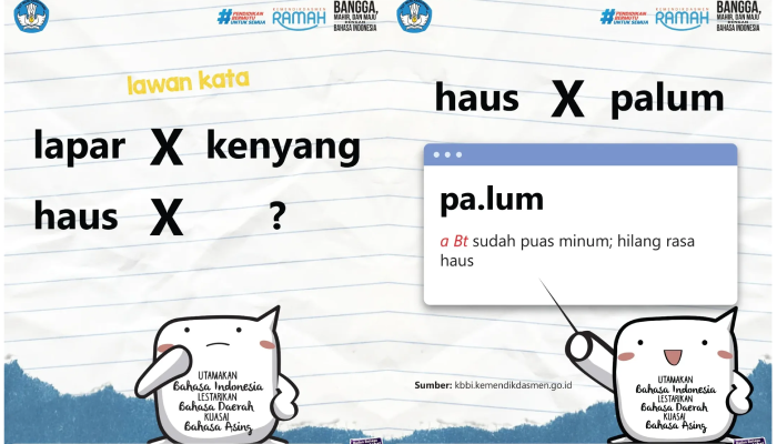 Palum resmi masuk KBBI jadi lawan kata haus.
