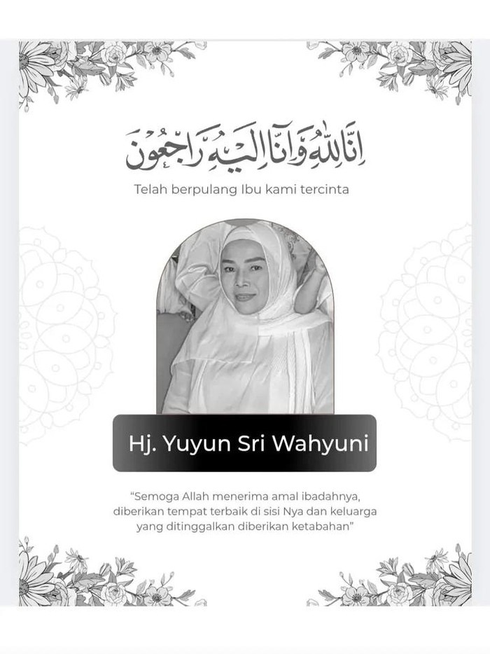 Yunita Ababiel yang berpulang, Minggu (13/7/2025)