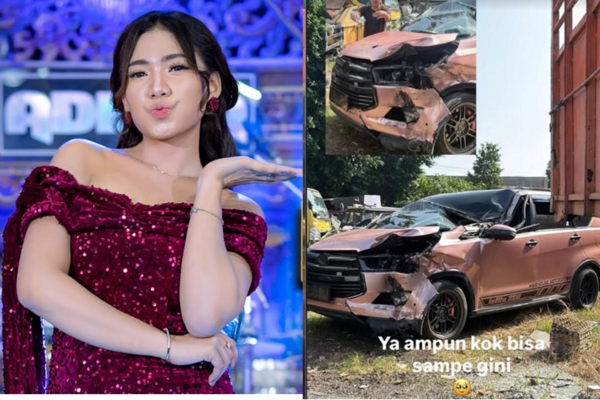 Pedangdut muda asal Madura Lusyana Jelita alami kecelakaan di Tol Sragen, mobil ringsek dan wajahnya terluka, begini kronologinya.