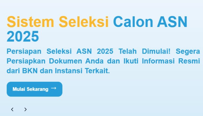 Situs SSCAN telah mengaktifkan sistem seleksi CASN 2025.