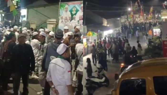 Bentrok anatara dua anggota ormas saat acara tablig akbar Habib Rizieq Shihab di Pemalang.