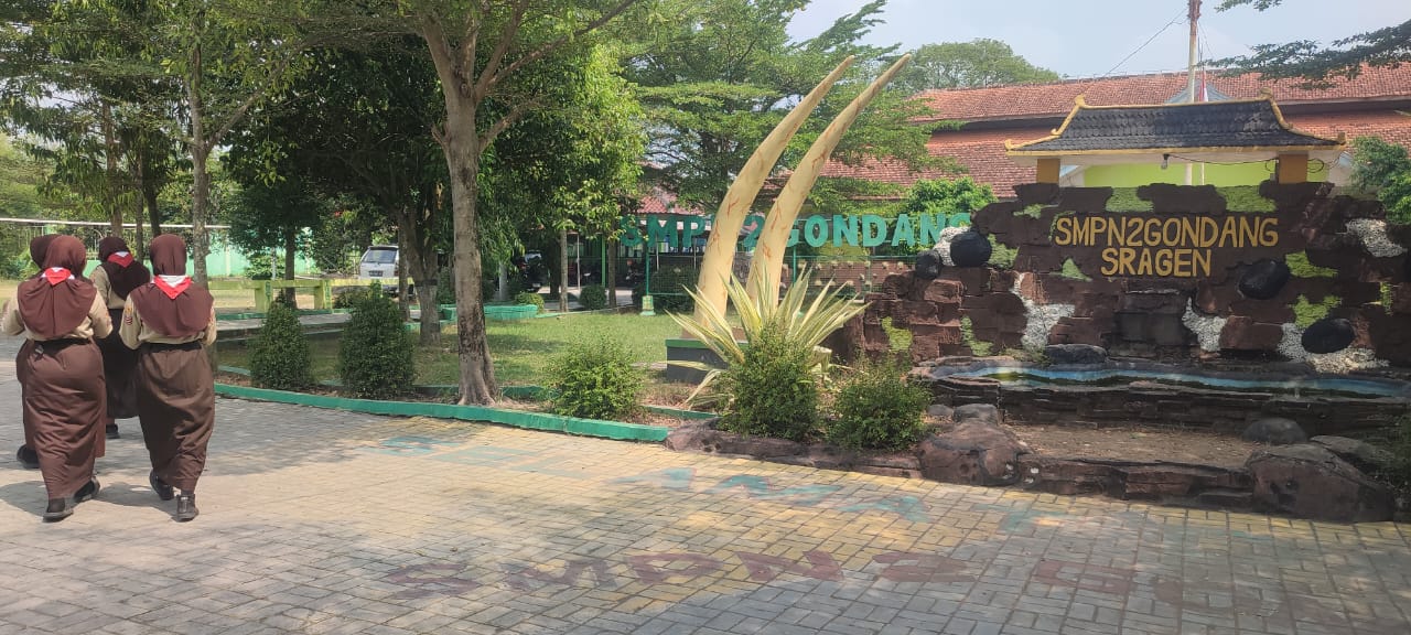 SMPN 2 Gondang, Sragen menjadi sorotan usai kasus pengeroyokan siswa baru, Selasa (22/7/2025). (Ahmad Khairudin/Radar Solo)