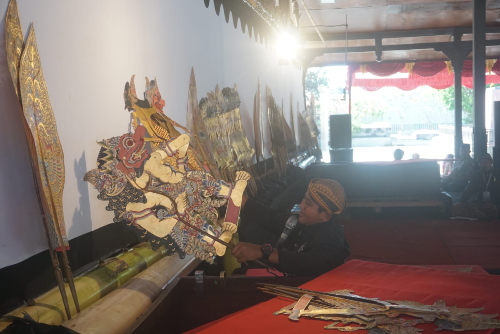 Salah satu peserta yang tampil dalam Festival Dalang Anak di Pendapa Monumen Juang 45 Klaten.