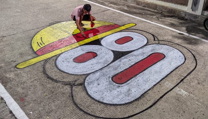 Mural One Piece di Ndayu, Desa Jurangjero, Kecamatan Karangmalang, Sragen menyambut HUT Kemerdekaan RI yang dihapus aparat. (Ahmad Khairudin/Radar Solo)