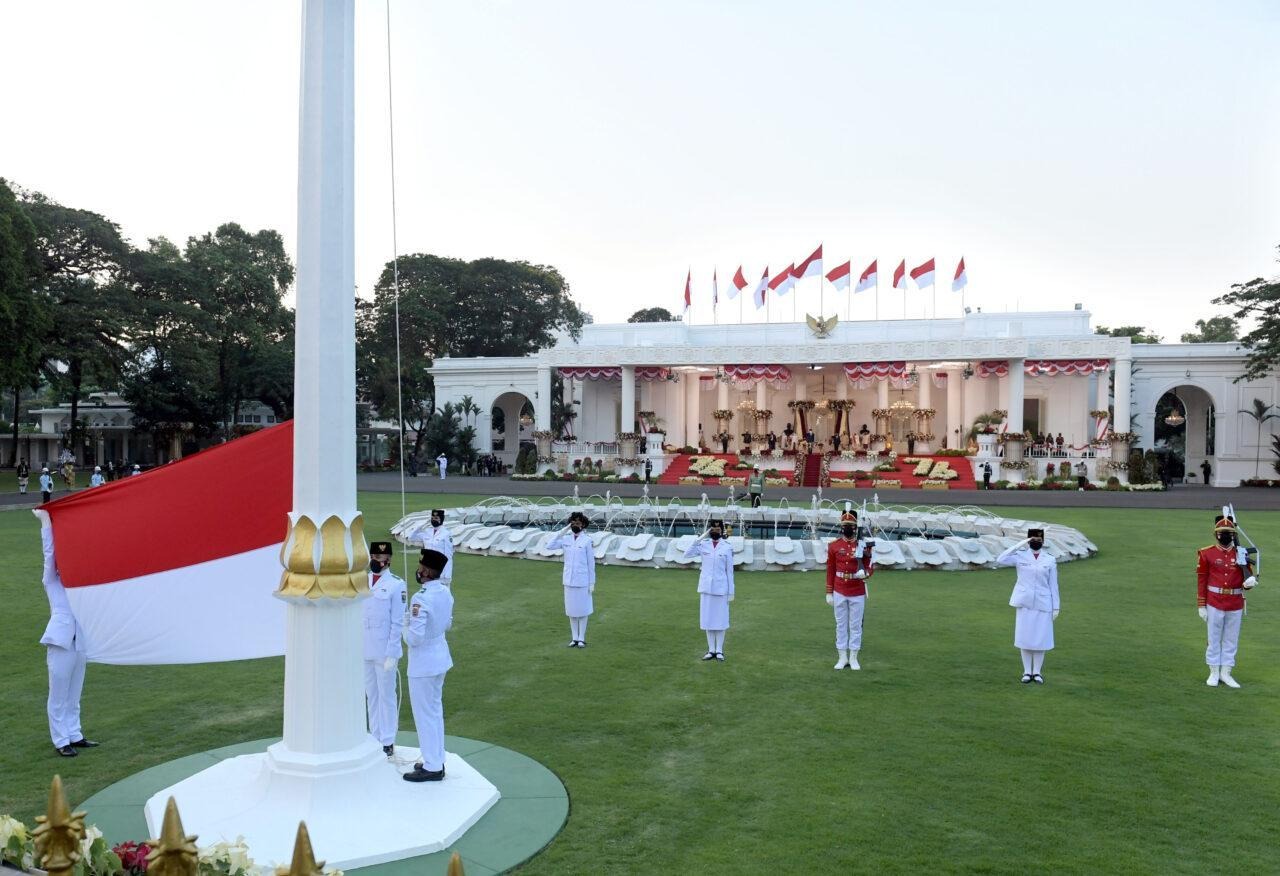 Upacara bendera HUT RI di Istana Presiden Jakarta.