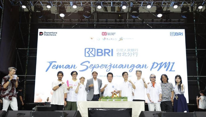 Peresmian BRI Branch Taipei bertajuk &ldquo;BRI Taipei Teman Seperjuangan PMI&rdquo; di New Taipei City Hall Plaza pada Sabtu (9/8/2025).