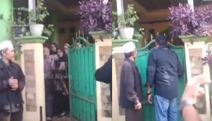 Tangkapan layar warga yang membubarkan kegiatan berkedok pengajian Umi Cinta di Bekasi.