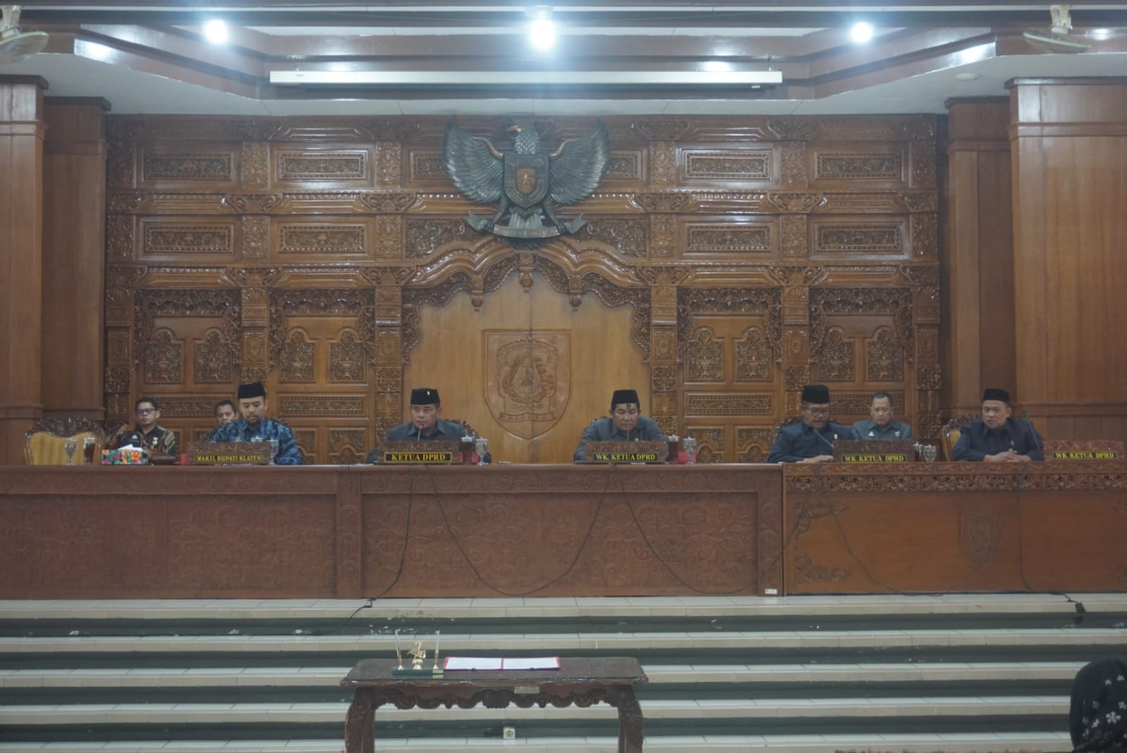 Rapat paripurna pembentukan empat panitia khusus (Pansus) untuk pembahasan raperda di Gedung Paripurna DPRD Klaten.