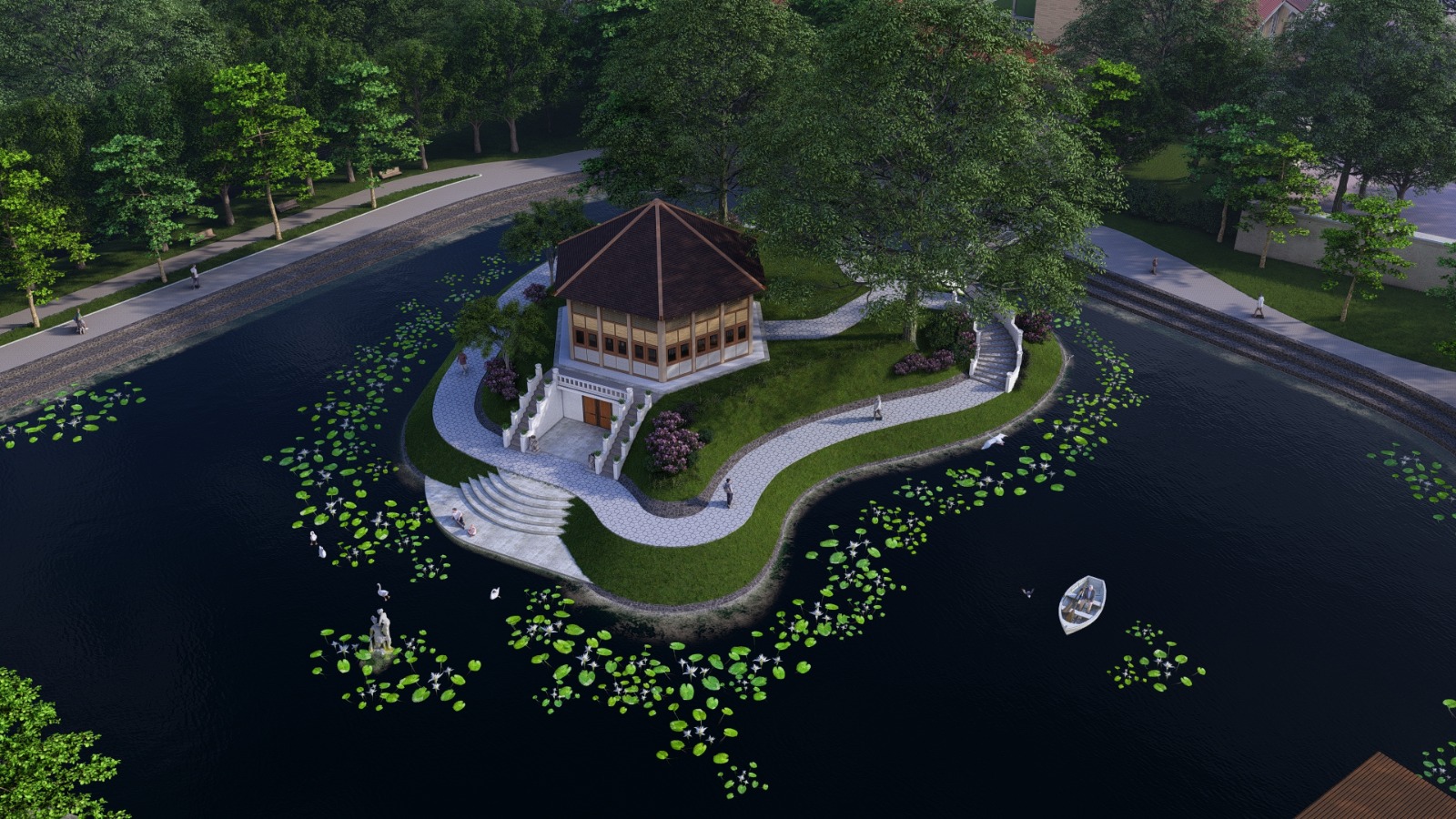 Desain Segaran Sriwedari tampak dari atas. (Dok. Disbudpar Kota Solo)