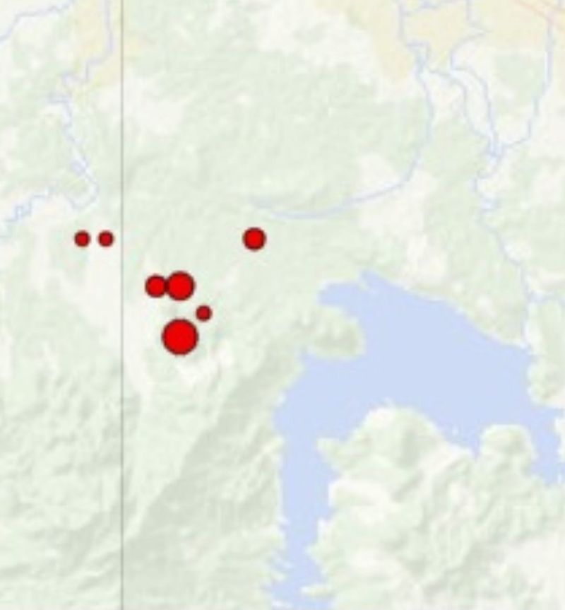 Titik Gempa susulan di Bekasi semalam