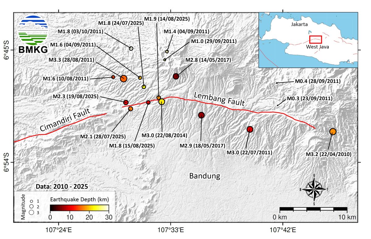 Sesar Lembang di utara Bandung berpotensi picu gempa hingga M 7. Simak fakta, bahaya, dan upaya mitigasi menurut kajian ahli.