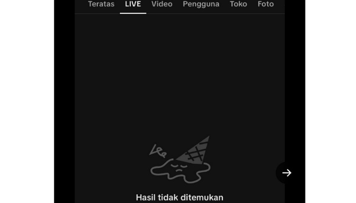 Fitur live TikTok mendadak hilang.