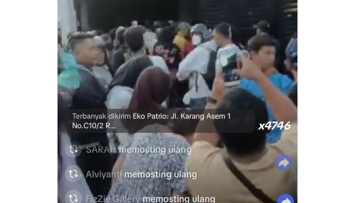 Netizen bagikan alamat rumah Eko Patrio di live TikTok aksi massa serbu rumah Ahmad Sahroni.