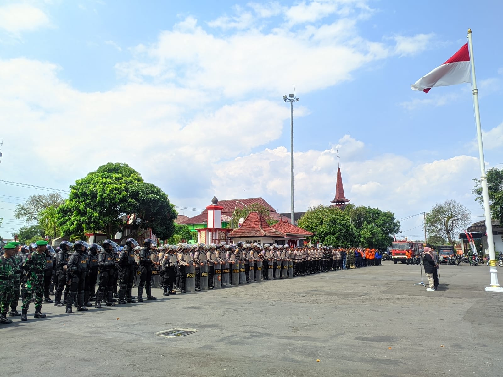 Apel gabungan di Pendapa Rumah Dinas Bupati Wonogiri, Minggu (31/8/2025).
