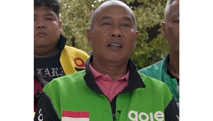 Driver Gojek yang ikut hadiri undangan Gibran Rakabuming Raka di Istana Wapres, Minggu (31/8/2025).