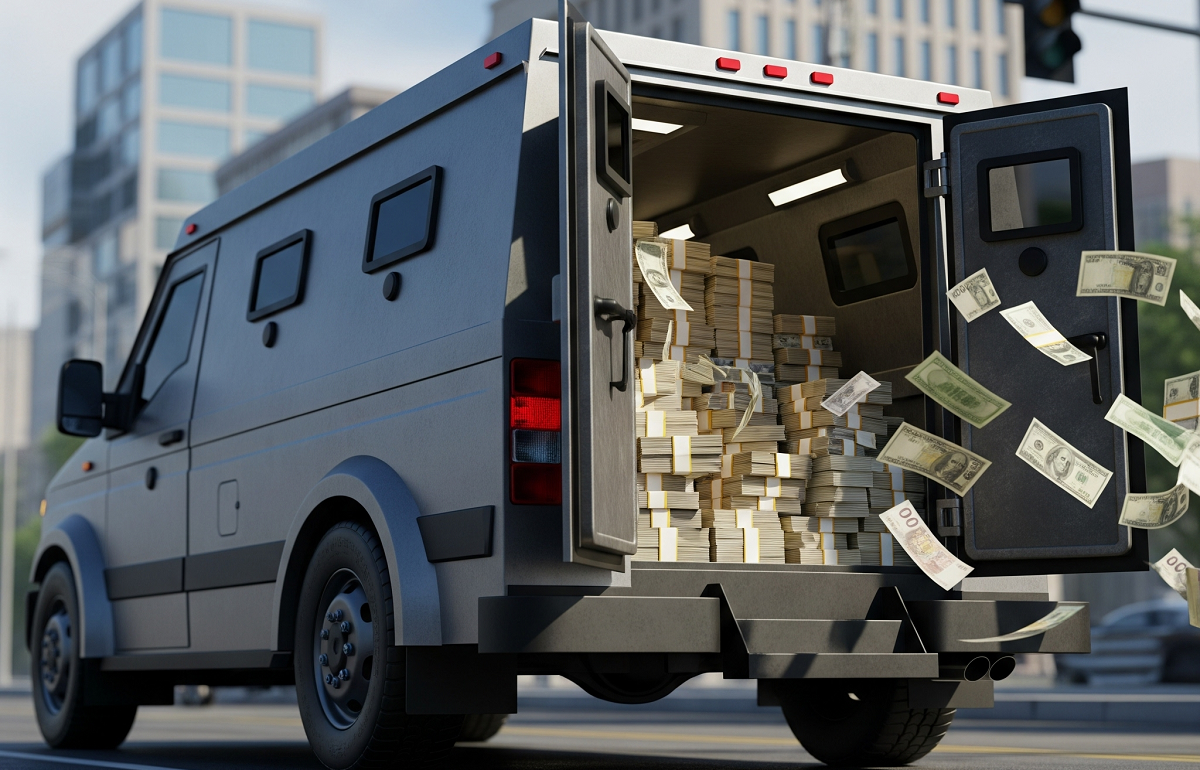 Ilustrasi mobil operasional bank.