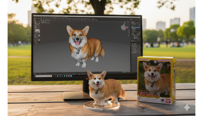 Foto AI miniatur anjing pakai Google Gemini.