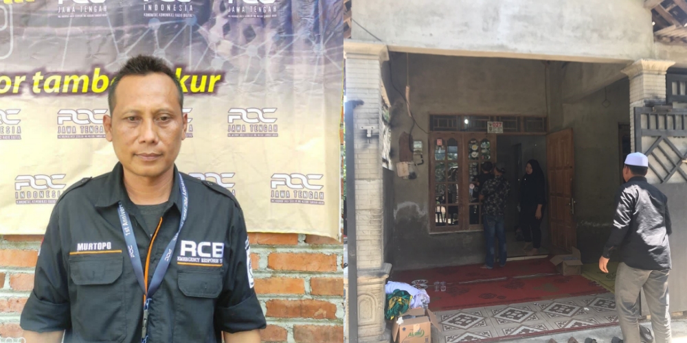 Murtopo, 44, semasa hidup. Foto kanan, rumah duka di Dukuh Gumuk, Desa Giriroto, Kecamatan Ngemplak, Boyolali, Selasa (9/9/2025).
