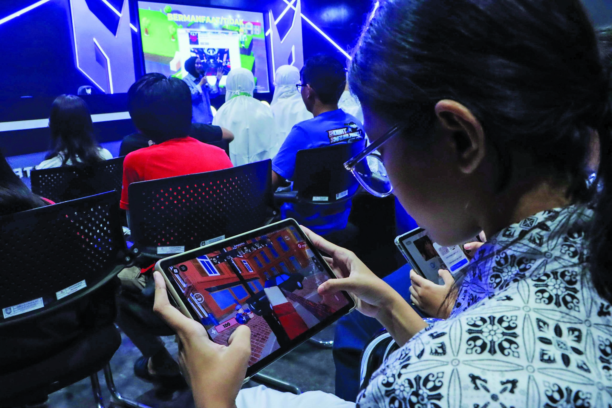 TERAMPIL: Edukasi game Roblox dalam kegiatan di Game Working Space Solo Technopark, Rabu (10/9).  &nbsp;