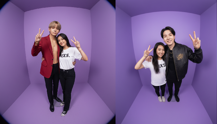 Foto AI miniatur photobox bareng V dan Suga BTS.