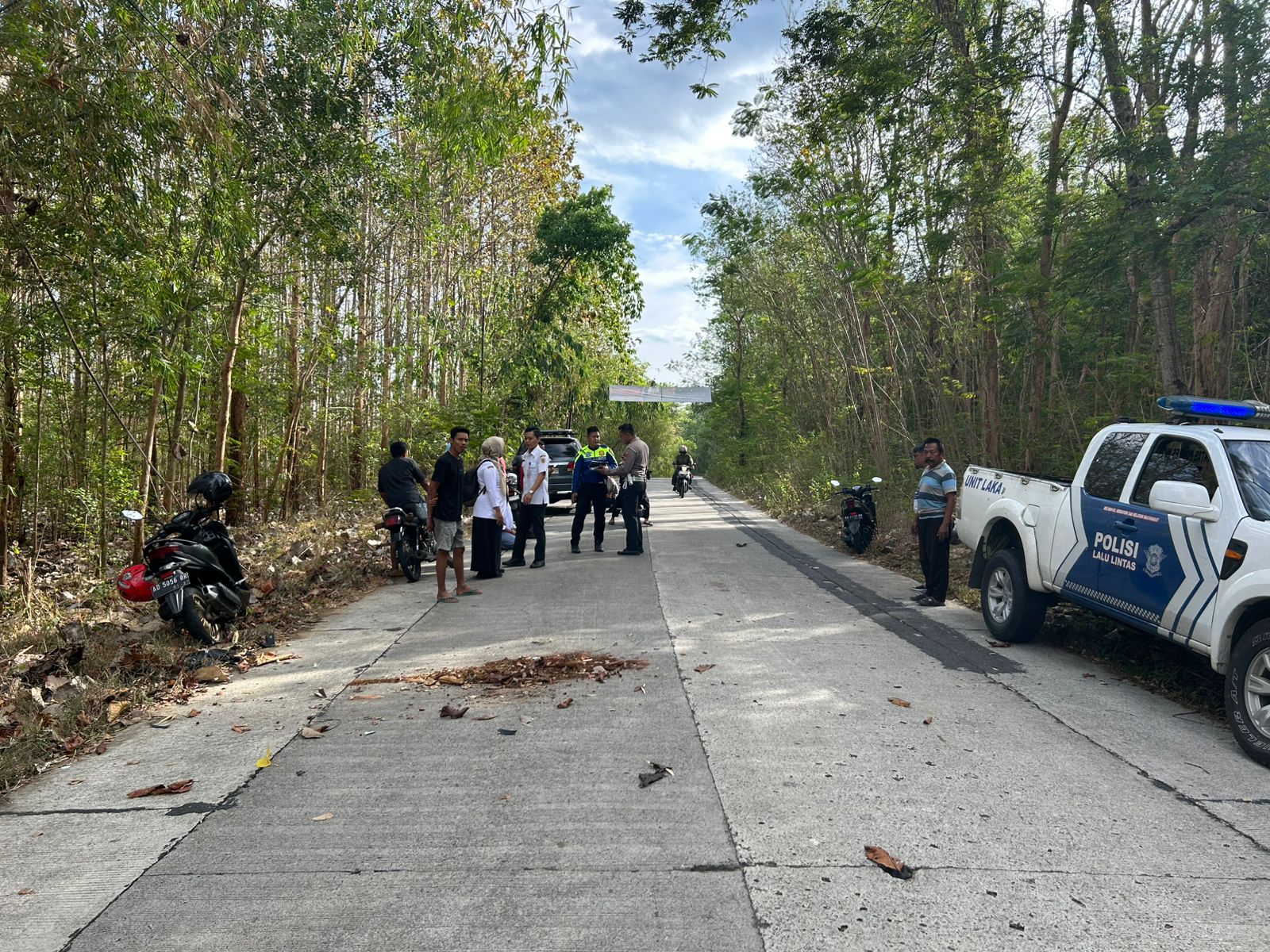Polisi melakukan olah TKP di Alas Kethu Kecamatan Wonogiri Kota Rabu (10/9/2025) pagi.