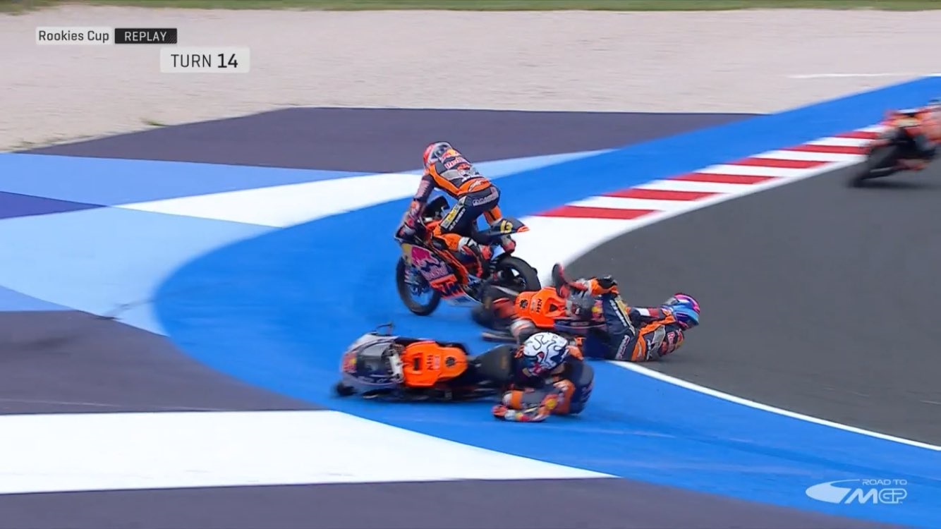 Klasemen Red Bull Rookies Cup 2025: Terjatuh di Race 1,&nbsp;Pembalap Indonesia Veda Ega Pratama&nbsp;Harus Rela Turun Peringkat