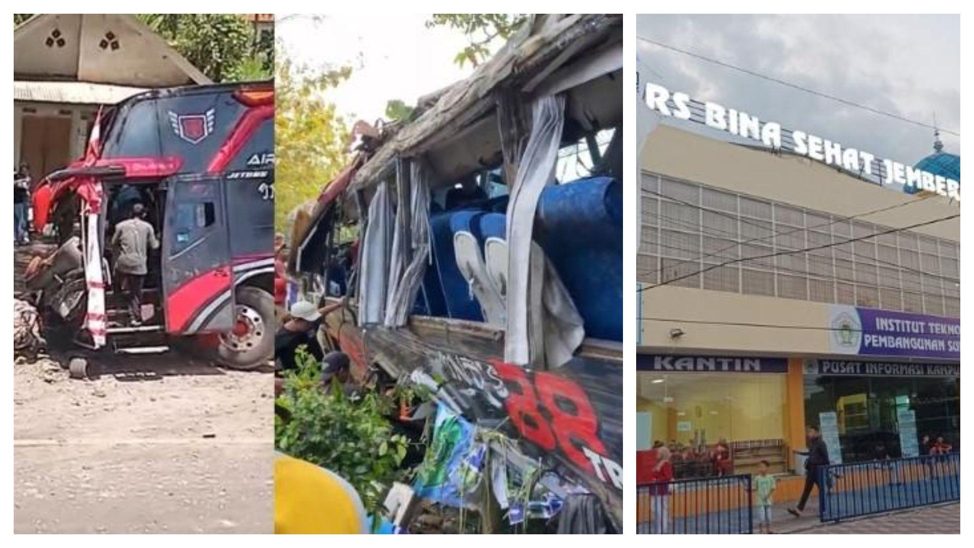 Bus karyawan RS Bina Sehat Jember rem blong di Bromo, 8 tewas, puluhan luka-luka. Evakuasi dramatis berlangsung di lokasi.