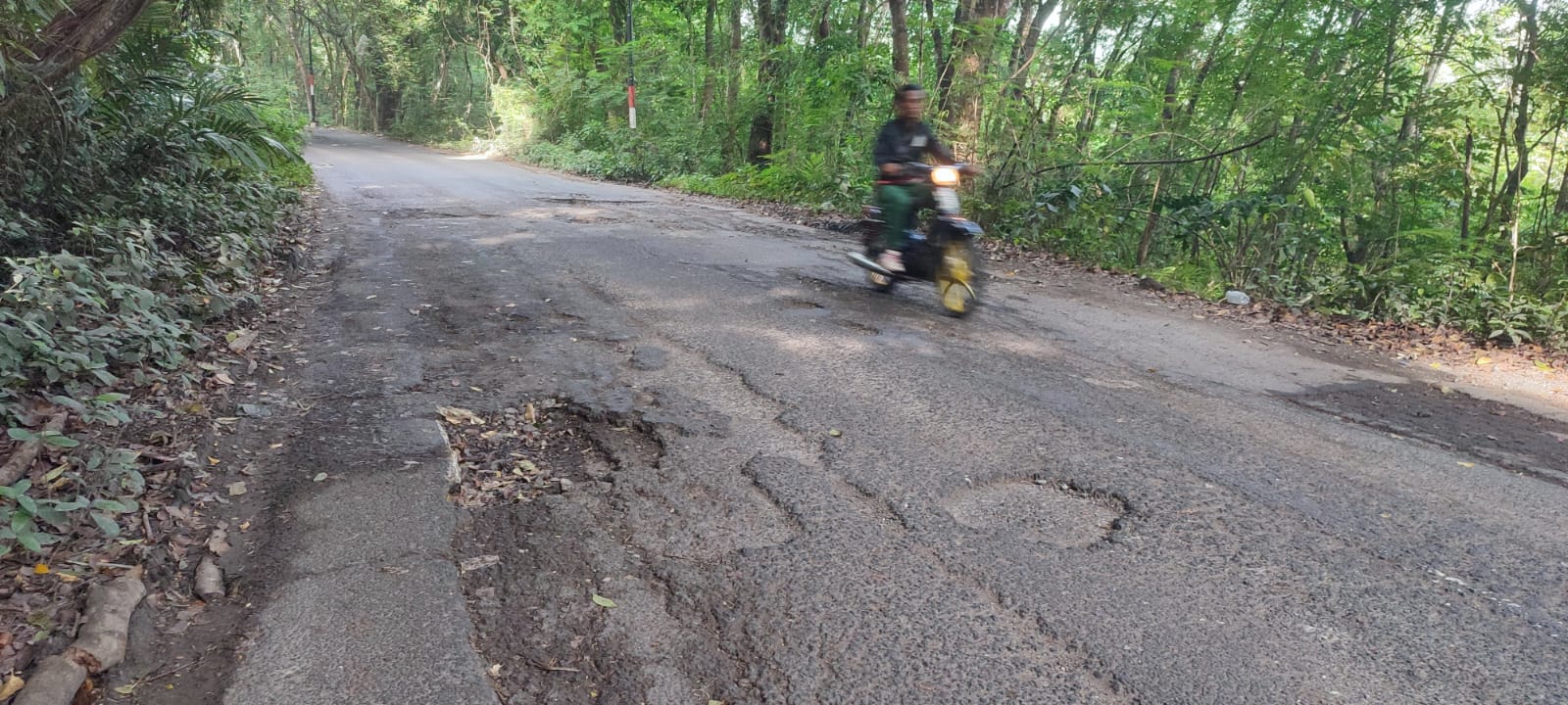 Salah satu jalan di Kabupaten Sragen yang rusak. Tahun ini akan segera diperbaiki. (Ahmad Khairudin/Radar Solo)