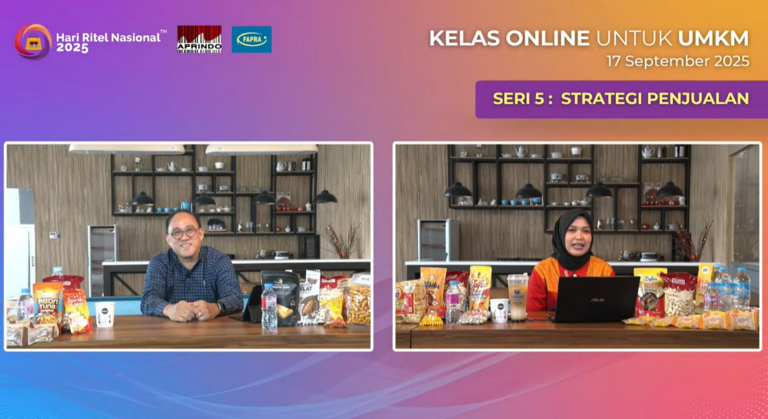 Kelas UMKM ke-V Hari Ritel Nasional (HRN) 2025, yang digelar Asosiasi Pengusaha Ritel Indonesia (Aprindo) secara daring dari Alfa Tower, Alam Sutera Tangerang, Rabu (17/9/2025).