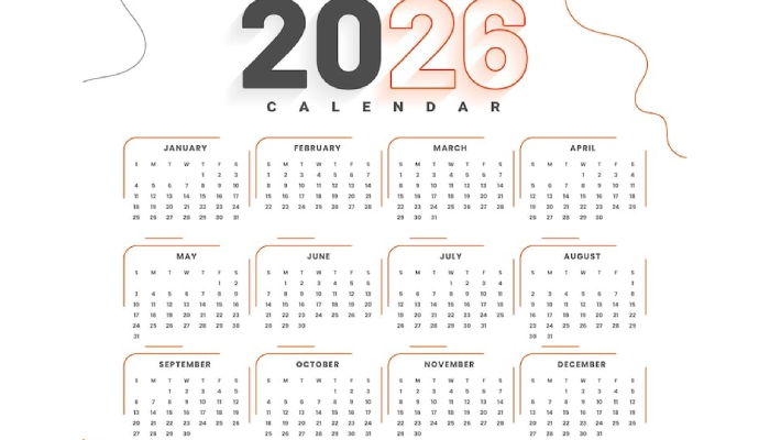 Kalender 2026.