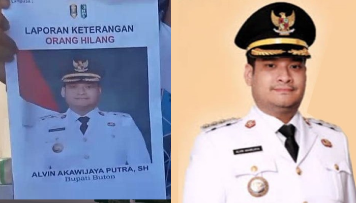 Bupati Buton, Alvin Akawijaya Putra yang sempat dilaporkan sebagai orang hilang karena tak berada di kantor maupun rumah dinas hingga 20 hari.