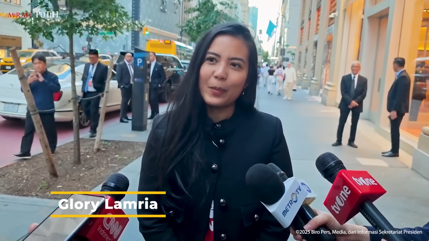 Profil Glory Lamria, mahasiswa Columbia University yang viral saat menyambut Prabowo jelang pidato PBB 2025 di Amerika Serikat.