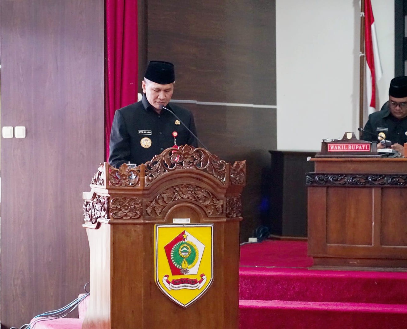 Bupati Wonogiri Setyo Sukarno menyampaikan nota pengantar rangan KUA dan PPAS tahun anggaran 2026.