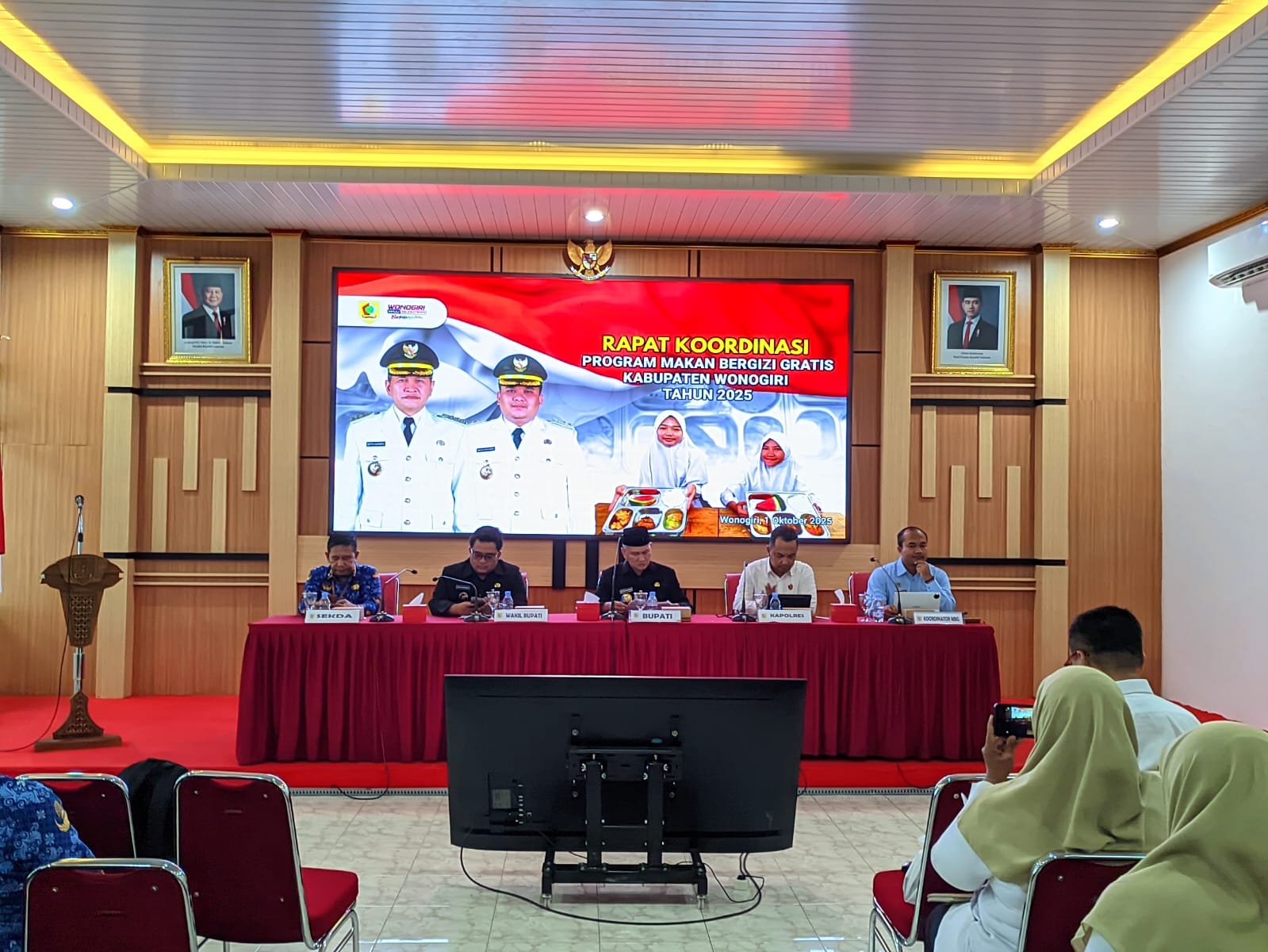 Rakor MBG di Ruang Khayangan Kompleks Setda Wonogiri, Rabu (1/10/2025).