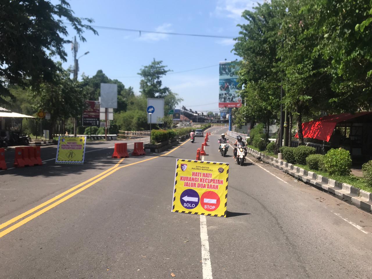 Sebagian ruas jalan di Simpang Lima Boyolali kembali dibuka.