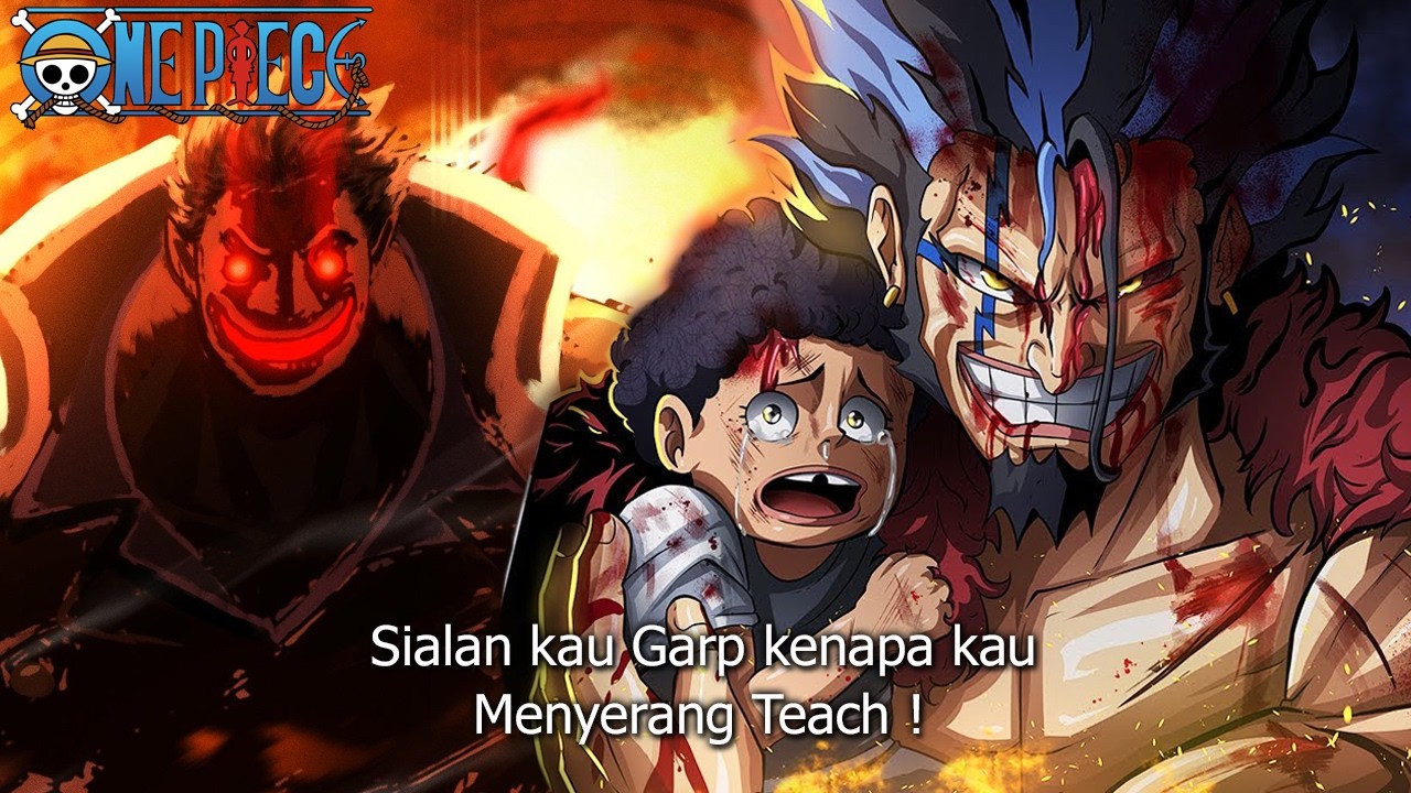 Spoiler One Piece Chapter 1162! Garp pamer kekuatan Haki Raja di God Valley, bikin Roger dan Rocks terpental. Pertempuran legendaris