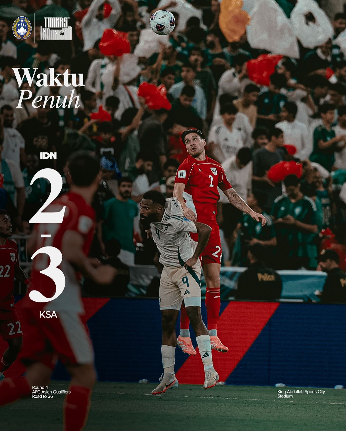 Timnas Indonesia apakah turun peringkat FIFA usai kalah 2-3 atas Arab Saudi di Round 4 Kualifikasi Piala Dunia 2026? Berikut update ranking