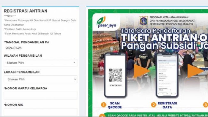 Panduan lengkap cara daftar dan cek barcode antrean online KJP Pasar Jaya Oktober 2025 untuk ambil pangan bersubsidi. lengkap dengan link