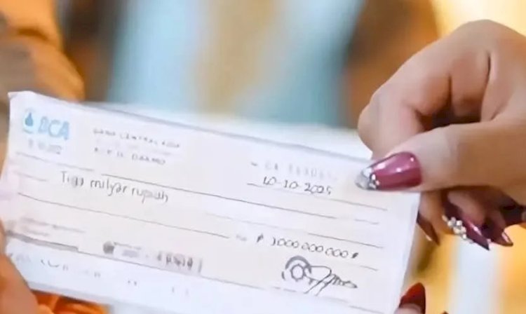 Cek palsu mahar 3 miliar