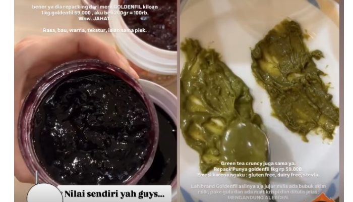Bake n Grind diduga juga jual selai dengan klaim palsu gunakan pemanis alami stevia dan gluten free.