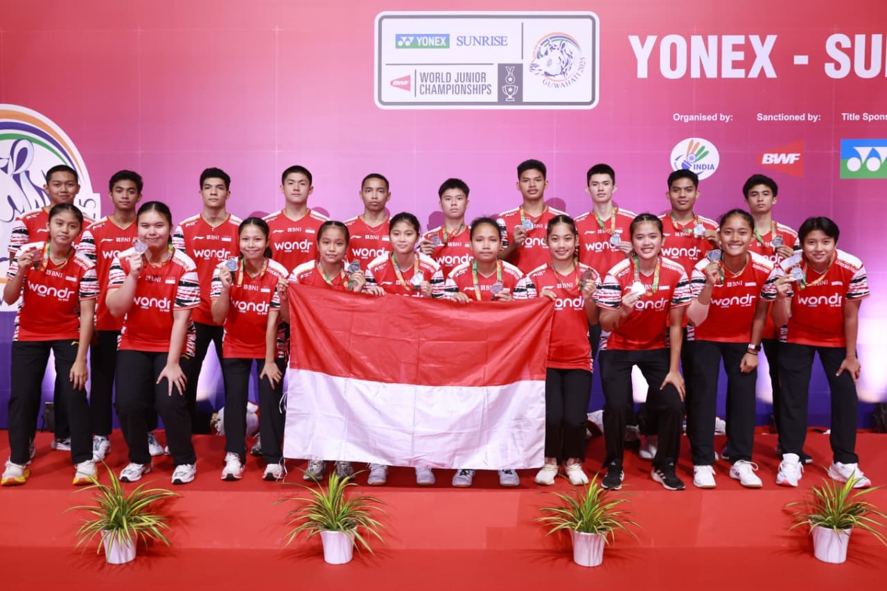 DUTA BANGSA: Tim bulu tangkis junior Indonesia yang terjun di ajang Piala Suhandinata 2025  &nbsp;