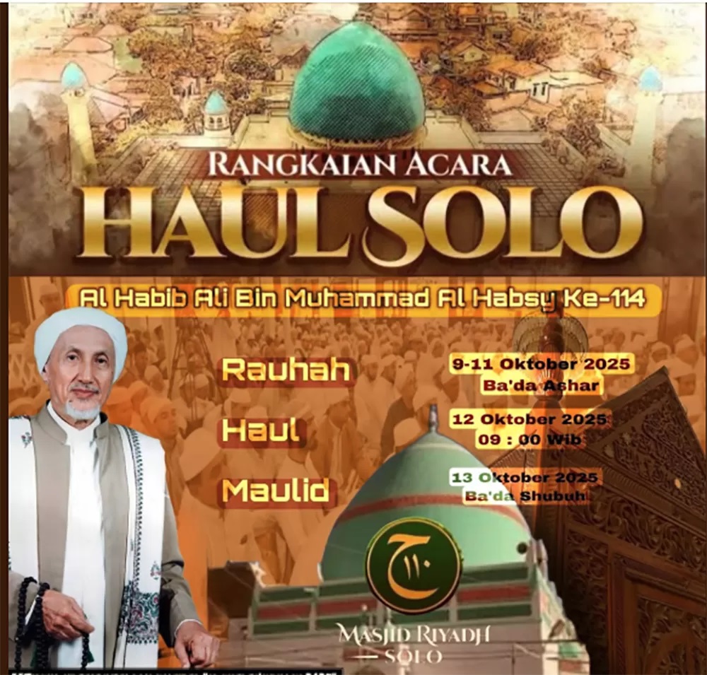 Link Live Streaming Haul ke-114 Habib Ali bin Muhammad Al Habsyi: Ribuan Jamaah Padati Masjid Riyadh Solo