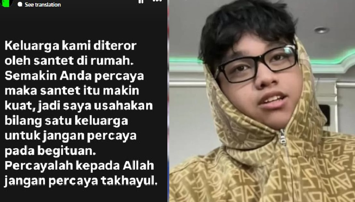 Yudo Sadewa, putra Menkeu Purbaya Yudhi Sadewo ungkap keluarganya diteror santet, namun dia tak mau percaya.