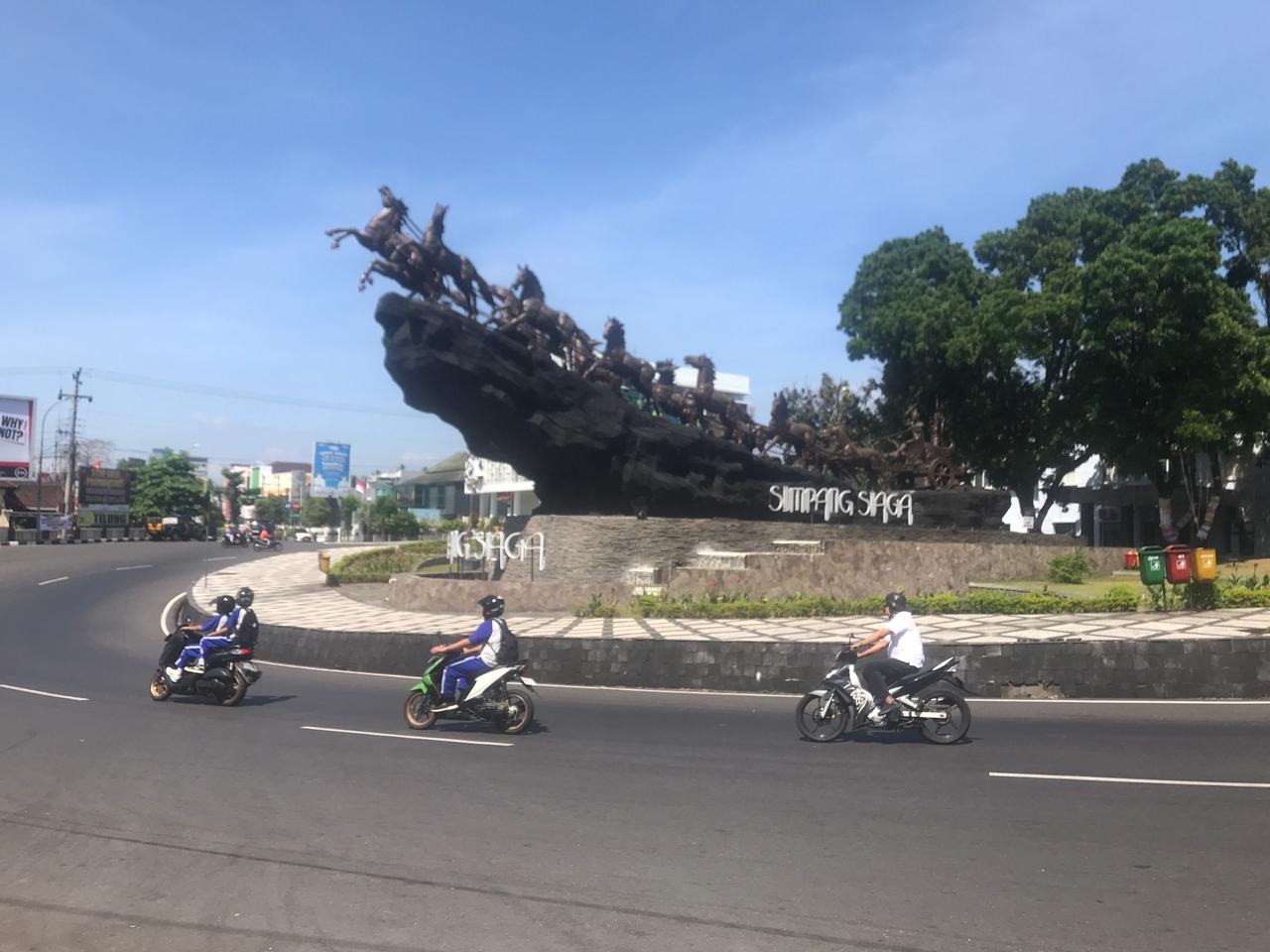 Pohon-pohon di kawasan Tugu Kuda Simpang Lima Boyolali akan ditata ulang.