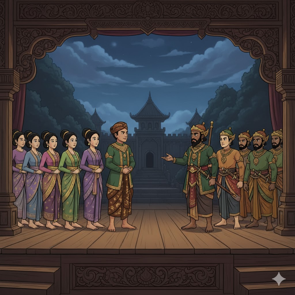 BERDEBAT: Ilustrasi Wayang Orang Sriwedari dengan lakon Cekel Indralaya.