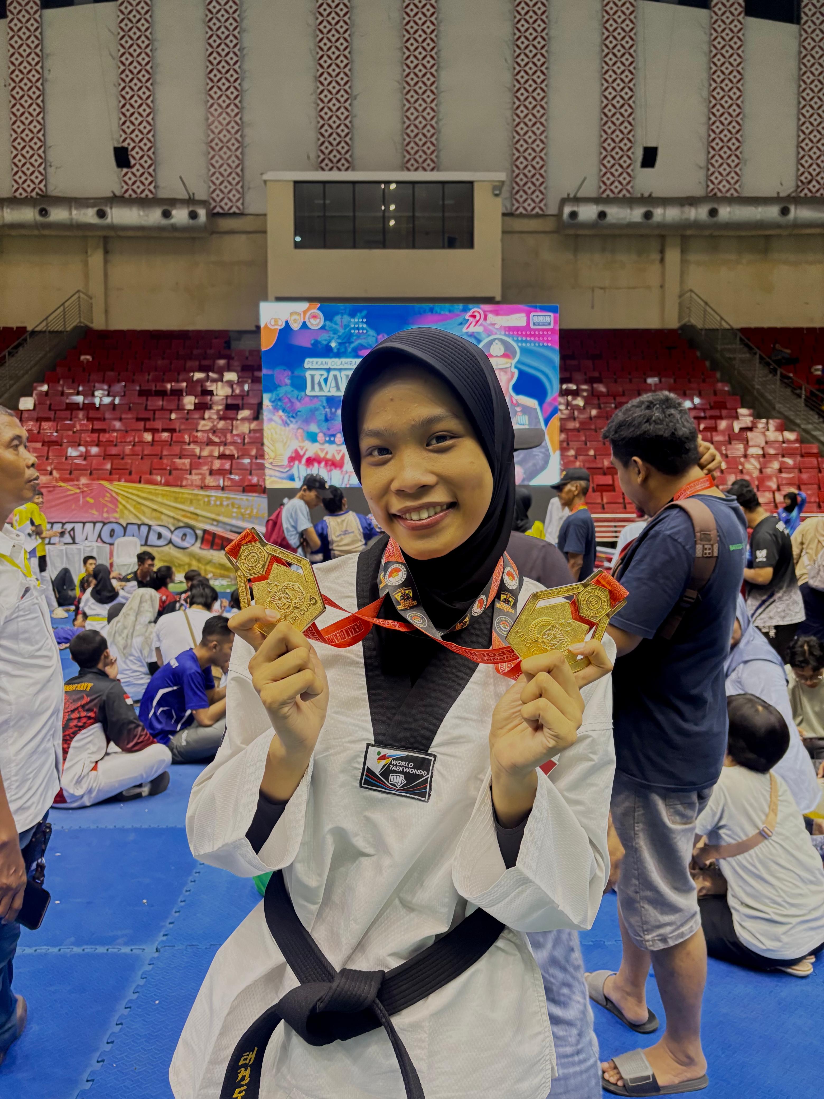 INSPIRATIF: Bripda Abi Nidya Era Wati menorehkan berbagai prestasi di cabor taekwondo.