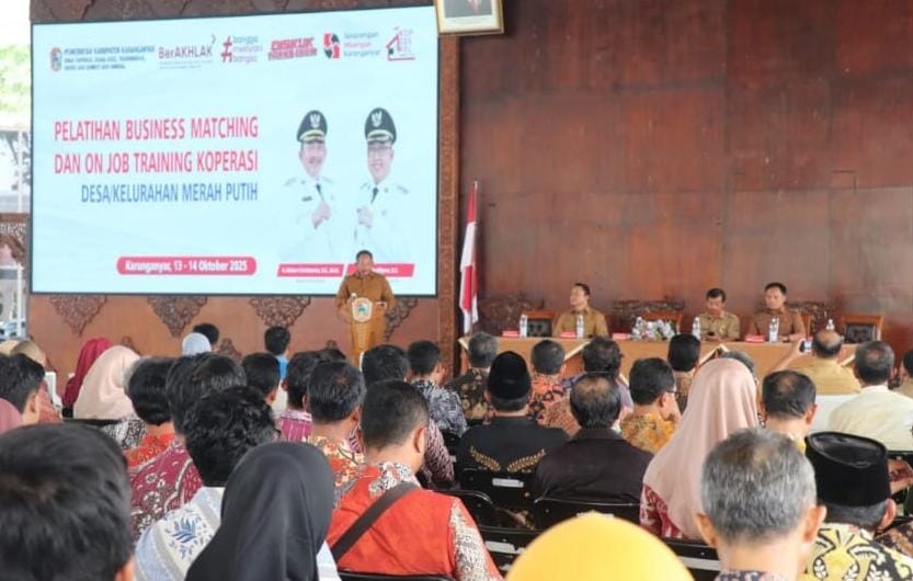Pemkab Karanganyar gelar pelatihan business matching dan OJT, Selasa (14/10/2025). (Rudi Hartono/Radar Solo)