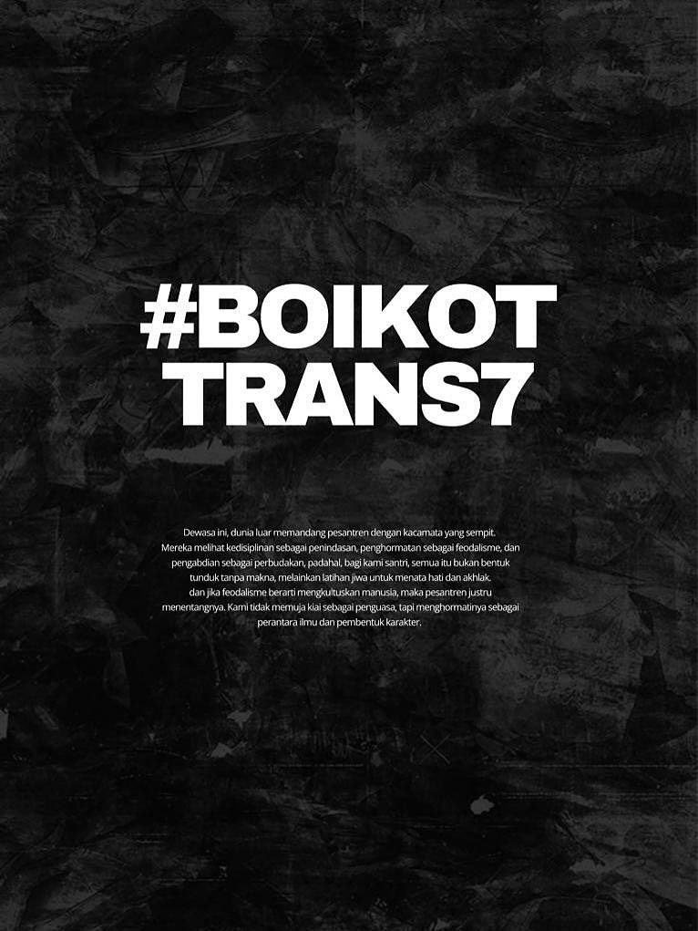 Tagar BoikotTrans7 viral usai tayangan Xpose Uncensored singgung Ponpes Lirboyo, netizen desak permintaan maaf terbuka.