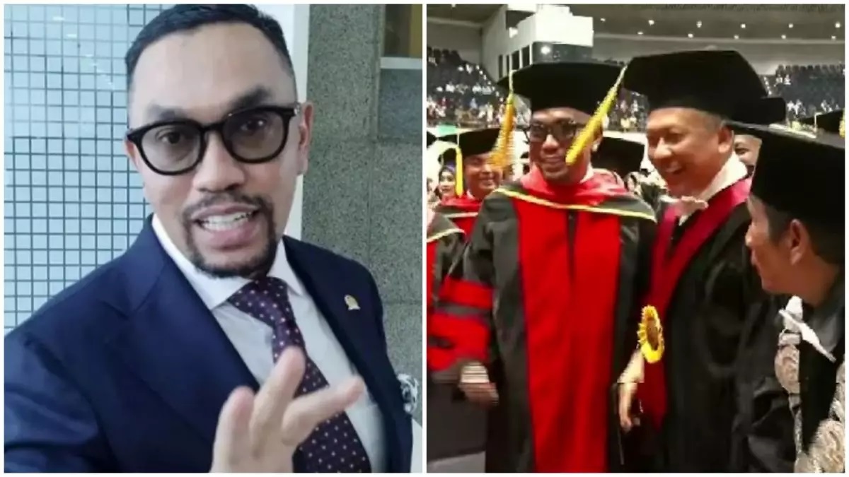 Ahmad Sahroni kembali muncul di publik saat diwisuda doktor Universitas Borobudur. Judul disertasinya langsung jadi sorotan.